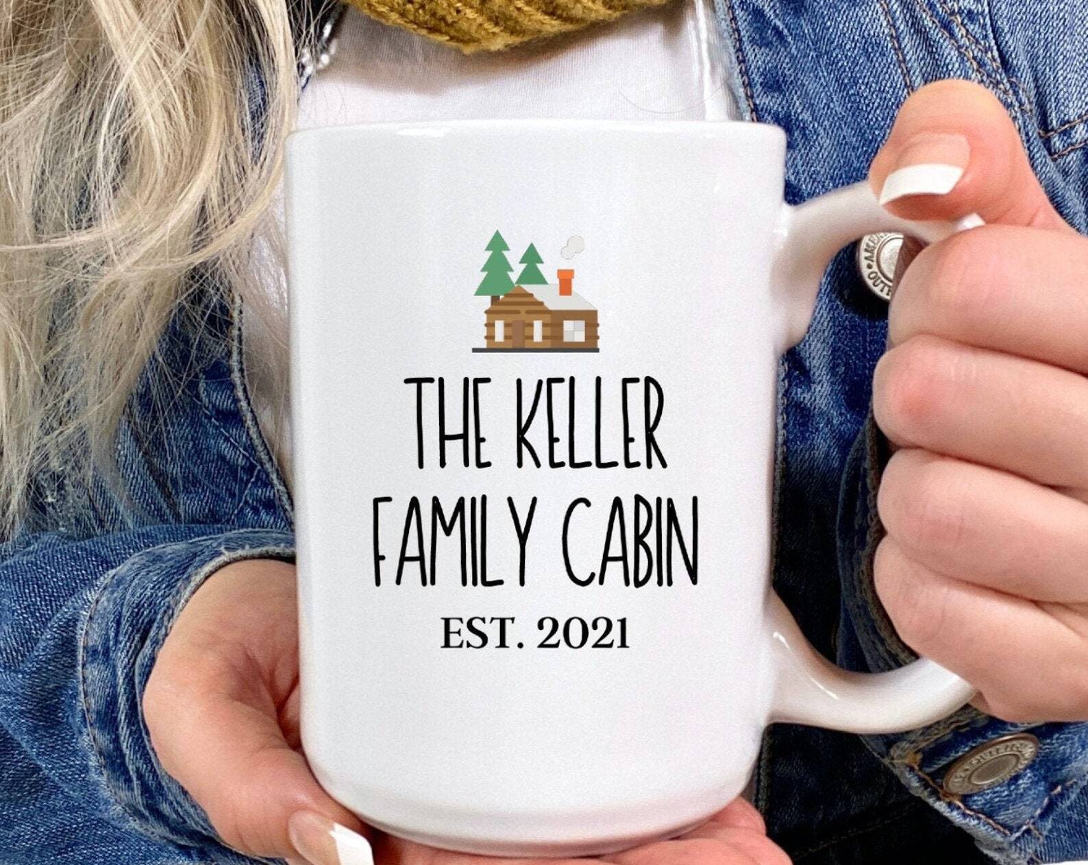 Personalized Cabin Mug Family Cabin Est. 2021 Cabin Coffee Cup Lake House Decor