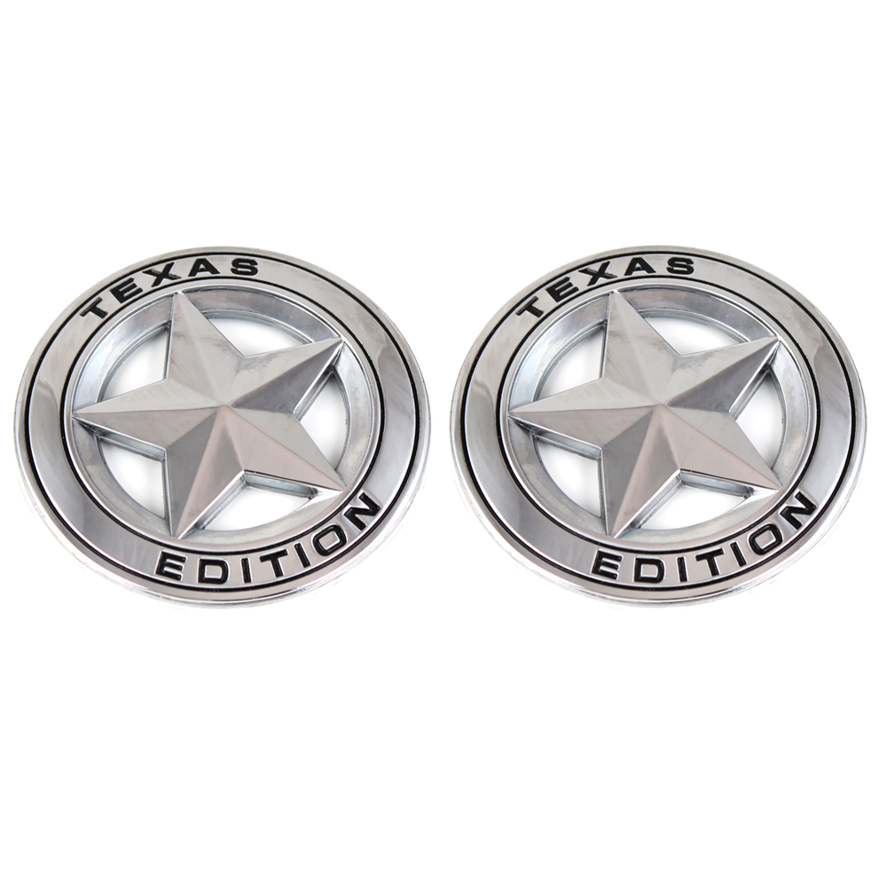 2Pcs 3'' TEXAS STAR EDITION Door Tailgate Emblem for Ram Silverado