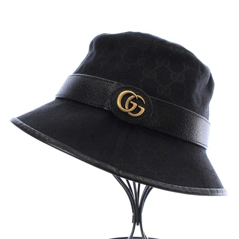 GUCCI GG Canvas Fedora Hat Black M 58cm | eBay