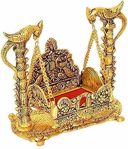 New Brass Metal Jhula Singhasan for Laddu Gopal/Kanha Ji US - Picture 1 of 3