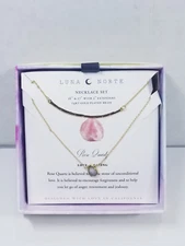 Luna Norte Double Layer Necklaces Rose Quartz