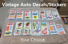 Vintage Auto Parts Decals/Stickers     YOUR CHOICE      Nice Condition