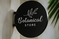 Custom Round Blade Sign | Double-Sided Storefront Sign | Outdoor Wall-Mounted