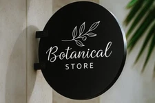 Custom Round Blade Sign | Double-Sided Storefront Sign | Outdoor Wall-Mounted