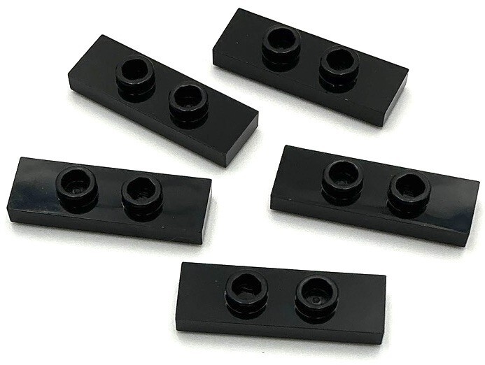 Lego 5 New Black Plates Modified 1 x 3 2 Studs Double Jumpers Parts