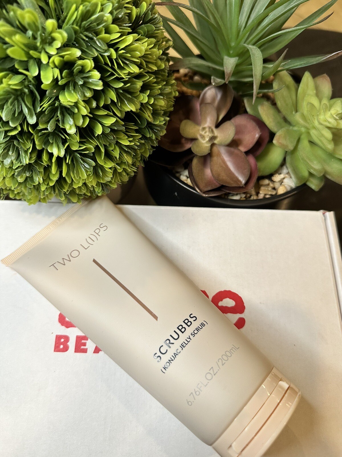 Exfoliante de gelatina Konjac TWO LABIOS 6,76 FL OZ NUEVO SIN CAJA y sellado