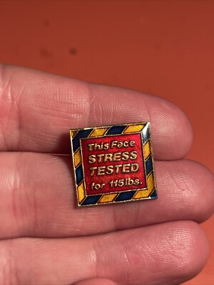 VTG 1988 AGB Inc This Face Stress Tested For 115 Lbs Lapel Pin Pinback