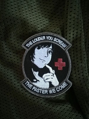 anime military medic patch waifu scream louder morale patches airsoft usmc medical