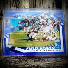 2020 Donruss Elite Christian McCaffrey Field Vision Blue /10 SP SSP Color Match