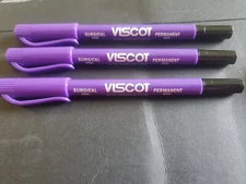 3 Dual Tip Viscot Tattoo  Piercing Skin Marker Medical Surgical Scribe Pen 