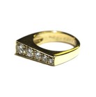 14k yellow gold 1.11ct SI1 H womens diamond cluster ring 7.9g unique ladies 7.5 — photo 4