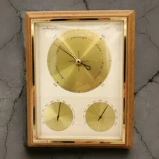 Vtg MCM AIRGUIDE Barometer 1960s Wall Hanging Weather Station Made In USA
