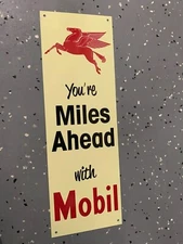 Mobiloil Mobilgas Mobil  Gasoline Gas sign Pump Oil Banner Style Sign