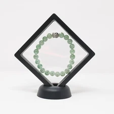 Jade Beaded Gemstone Bracelet with Buddha Charm Luck Stretch Elastic Unisex NEW