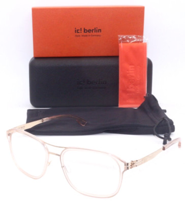 BRAND NEW IC! BERLIN PABLO L. ICE TEA ROSE GOLD AUTHENTIC FRAME EYEGLASSES 54-15