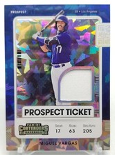 2021 Panini Contenders MIGUEL VARGAS Prospect Ticket Cracked Ice Relic /23 SP