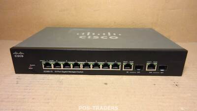 Cisco SG300-10 10-Port Gigabit Managed Switch – Refurbished, 8x10/100/1000 + 2x SFP, Rackmount
