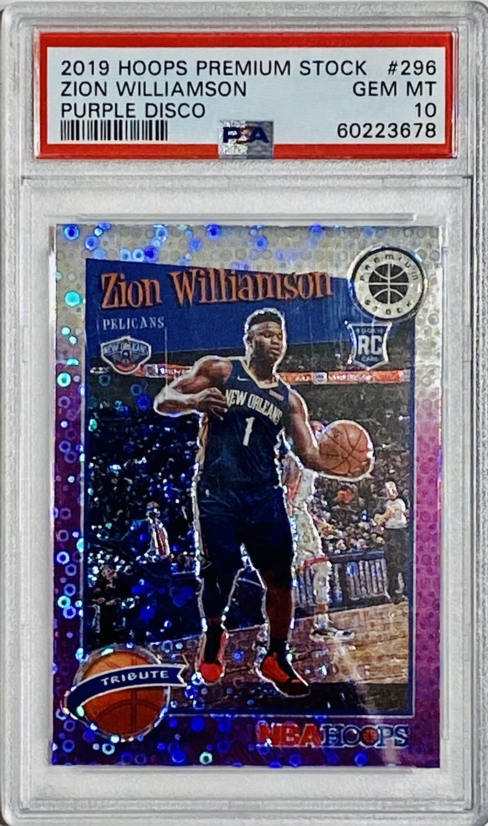 2019 Hoops Premium Stock Purple Disco #296 Zion Williamson NBA