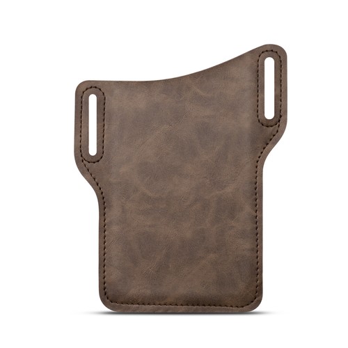 Men Vertical PU Leather Pouch with Waist Belt Loop Cell Phone Holster Wallet Bag - Picture 34 of 42