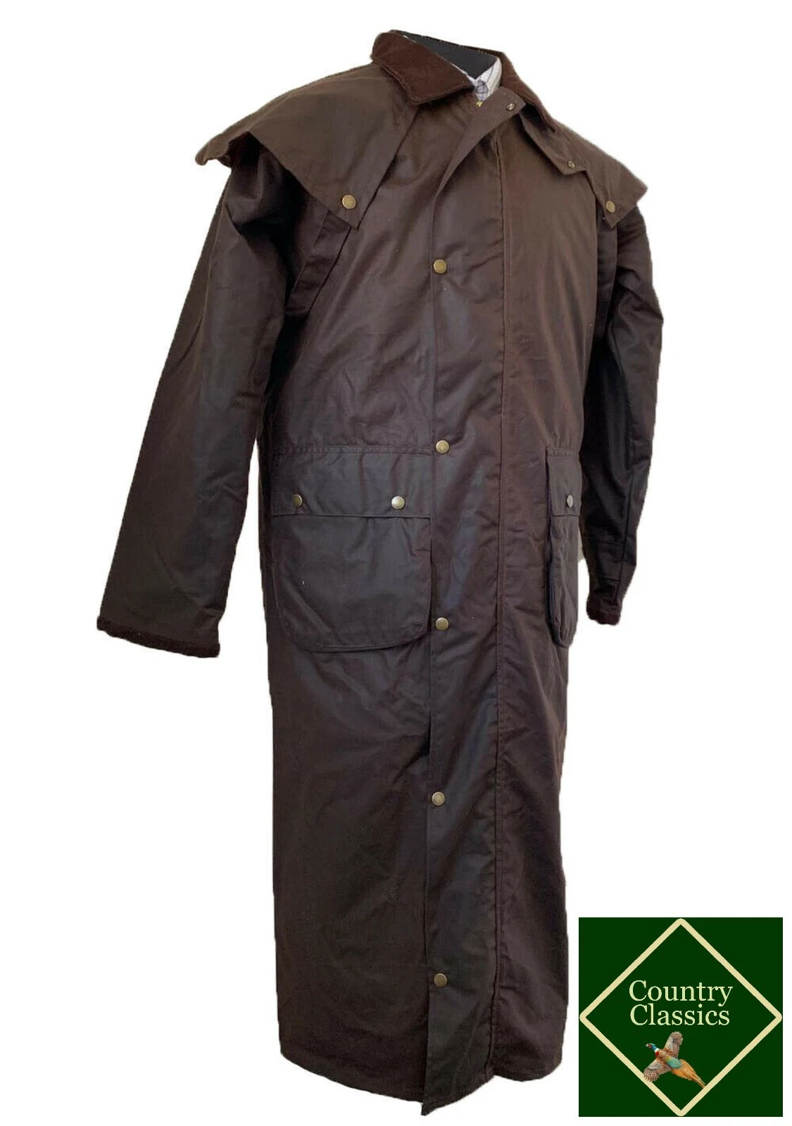 Country Classics Stockmans Long Full Length Wax Jacket Weatherproof Fishing
Opens in a new window or