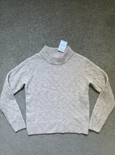 Girls Crewcuts Size M 8-9 Soft Tan Pullover Cable Knit Sweater NWT