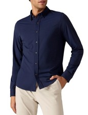 Rhone Commuter Shirt Men's Medium Slim Fit Blue Long Sleeve Stretch Performance