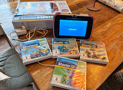 VTech Storio MAX XL 2.0 Kinder-Tablet mit Netzteil & 4x Storio HD