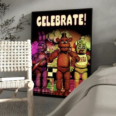 Five Nights at Freddy's Celebrate Poster FNAF Wandkunst Bild Druck Dekoration