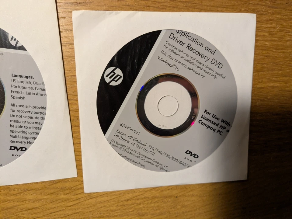 HP Windows 10 x64 & App/Driver Recovery two DVD set for Elitebook 720/740/750 G2 - Image 3 of 4