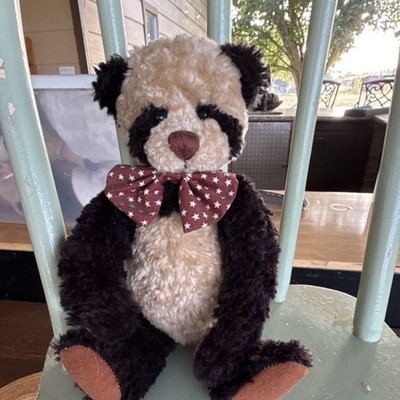 GANZ Cottage Collectibles Panda Bear Plush with Star Bow Tie 1995