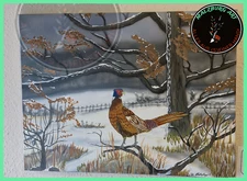 Acrylic on canvas "The hunting pheasant in winter" Th. Salzburg picture painting original