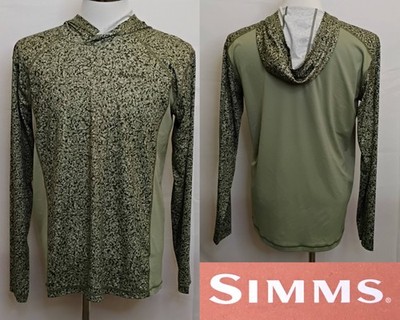 Simms Challenger Solar Hoody Men's M Green Pebble Willow UPF 30+ NWT #J4863