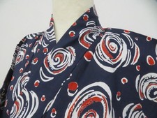 JAPANESE KIMONO YUKATA NAVY BLUE 168.5cm 5 ft 6 in COTTON FF1049