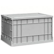 Stackable Storage Bins with Lids, 58L Collapsible Storage Bins with Wheels,