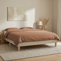 Polsterbett 140X200 Beige Mit Lattenrost Futonbett Doppelbett Modern Homestyle4U