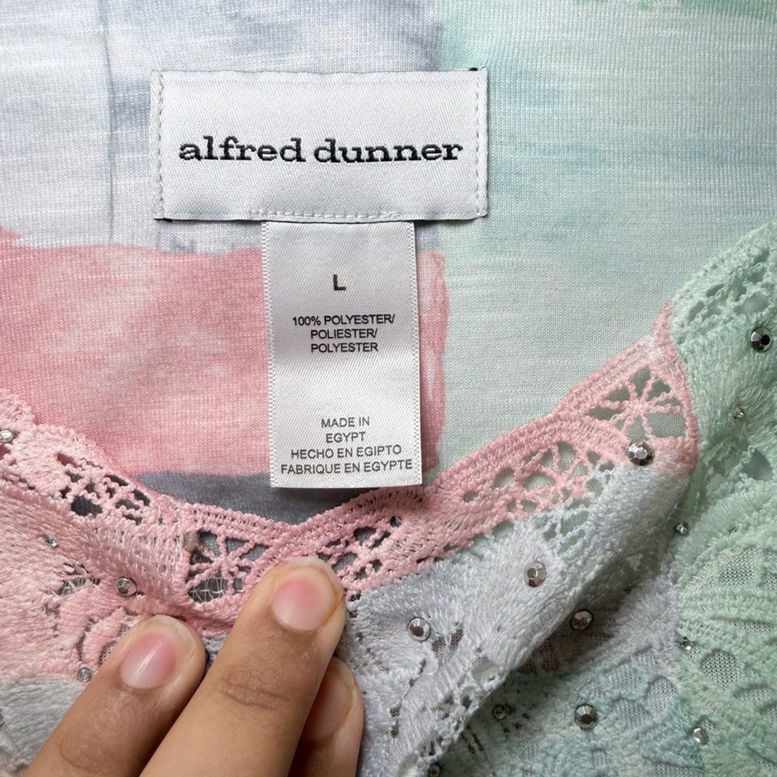 Alfred Dunner Multicolor Patchwork Blouse - image 4