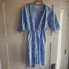Vintage lingerie Ballet New York Blue Lace Robe Chemise size small vintage