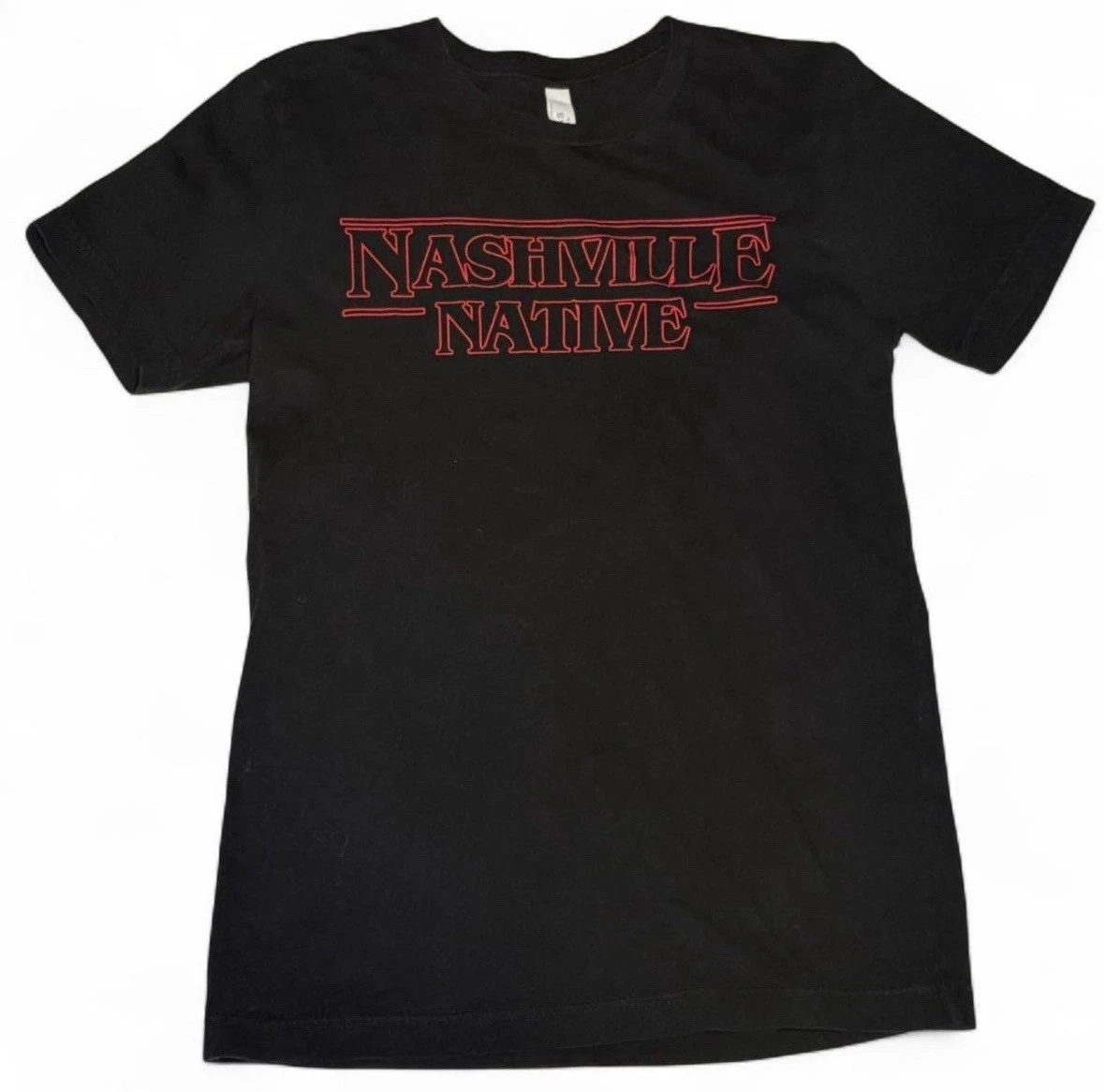 NASHVILLE NATIVE SIZE SMALL BLACK SHORT SLEEVE SHIRT STRANGER THINGS INSPIRED