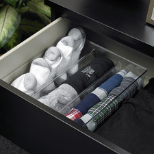Plastic 3 Compartment Organizer for Drawer Multi-Use