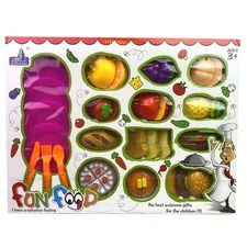 Pretend Play Kitchen Food Set Bread Fruit Burger Cake Toy Kids 35 Pcs