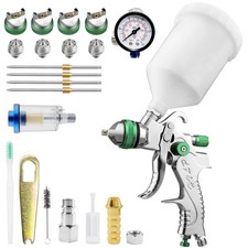 Pistola per verniciatura professionale HVLP pistola a spruzzo kit con 4 ugelli - 1,4/1,7/2,0 mm/2,5 mm