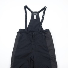 LL Bean Vortex Ski Snow Bibs Overall Pants Waterproof Boys 16 Fleece Lined Black