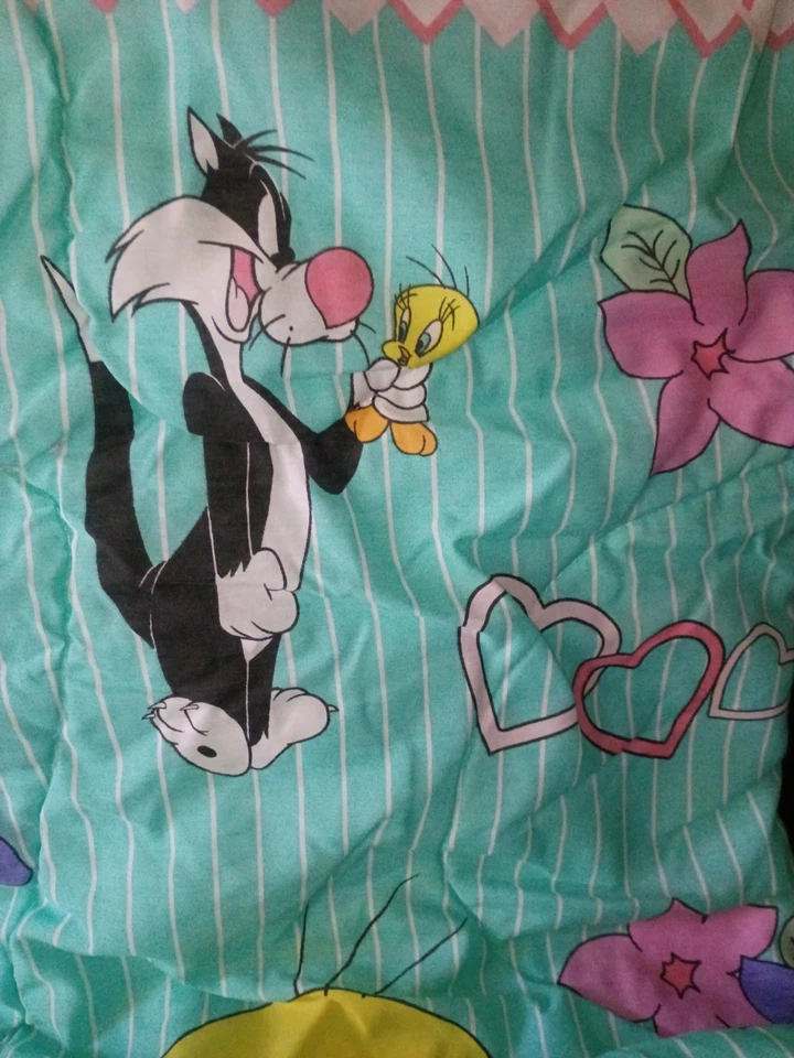 VTG 1996 Looney Tunes FullSZ Comforter Tweety Sylvester Taz Bugs 86X60 EXCELLENT - Image 3 of 4