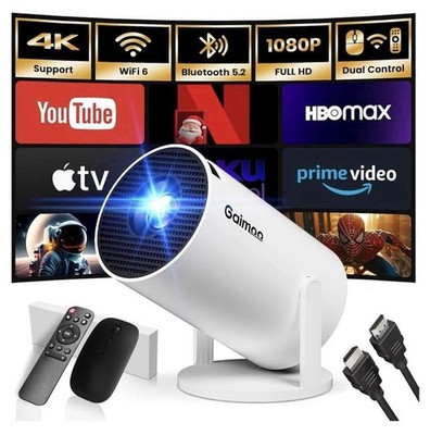 Gaimoo GM200 Home Theater Projector, WiFi Bluetooth, Full HD, Portable HDMI