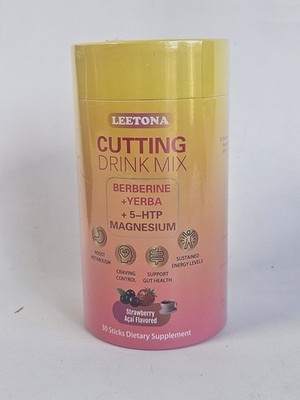 Cutting Drink Mix 30 Sticks Berberine FOS Chromium Yerba Mate Strawberry Acai