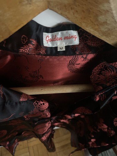 Rot-schwarze chinesische Seidenjacke M Neu / Brustweite 120 cm, Länge 70 cm - Bild 6 von 6