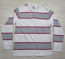 Vintage Y2K Steve Barrys Rugby Shirt Mens L Preppy Striped Heavy Cotton