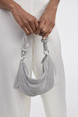Cult Gaia Hera Nano Clear Silver Embellished Shoulder Bag | eBay