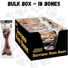 18 x Serrano Ham Bone Large | Munch & Crunch | 100% Natural Pork Dog Chew Tr