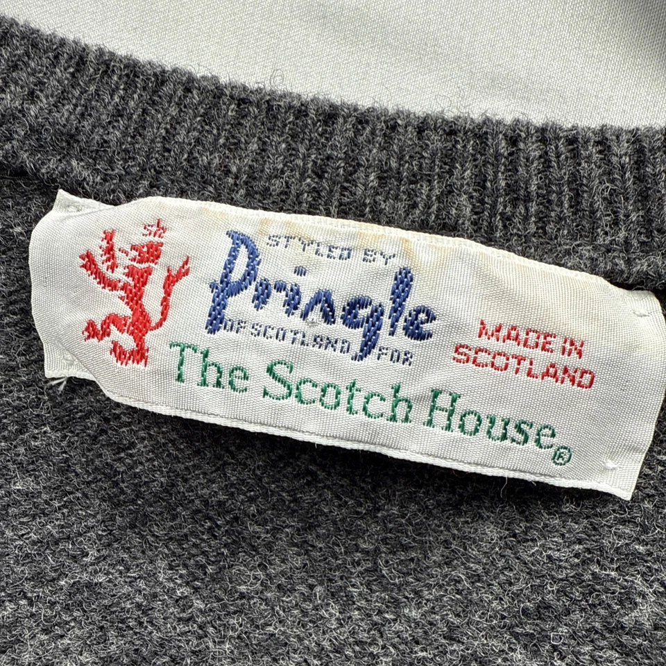 Suéter de Colección Pringle of Scotland 100% Lana de Cordero Gris Cuello en V Talla 44 Foto 2 de 4